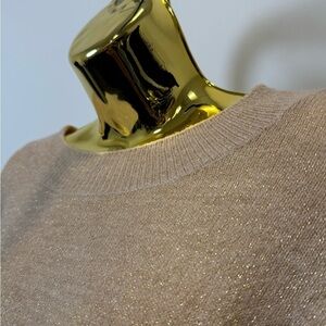 H&M Metallic Beige Shimmer Knit Sweater – Size M